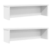 vidaXL Kitchen Racks Stackable White Organizer Shelves - 60cm Engineered Wood Cabinet Storage for Kitchen, Office, Bathroom, Bedroom - Space-Saving Modern Design