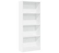 Vidaxl Bookcase White 60X24X143 Cm Engineered Wood