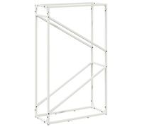 (white, 60 x 25 x 100 cm) vidaXL Firewood Rack White 40x25x100 cm Cold-rolled steel fireplace log holder