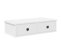 vidaXL Wall Shelf with Drawers White 60x28x15 cm Engineered Wood