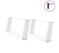 (white, 60 x (30-31) cm) vidaXL Console Table Legs U-Shaped Desk Legs Metal Bar Stand DIY 2 pcs Steel