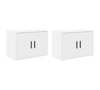 vidaXL Garage Wall Cabinets 2 pcs White Engineered Wood