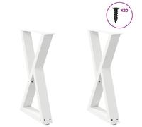 (white, 60 x (72-73.3) cm) vidaXL Coffee Table Legs 2 pcs Black 60x(30-31.3) cm Steel