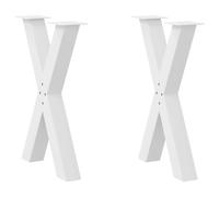 vidaXL Dining Table Legs X-Shaped 2 pcs White 60x(72-73) cm Steel
