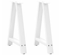 (white, 60 x (72-73) cm) vidaXL Coffee Table Legs A-Shaped Desk Legs Metal Bar Stand DIY 2 pcs Steel