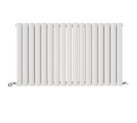 (White, 600mm x 1020mm) Princia Horizontal Double Oval Panel Radiator