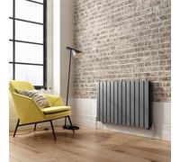 (White, 600mm x 608mm) iBathUK Apex Horizontal Double Panel Slim Flat Radiator, Designer Radiator, UK Radiators, Slim Radiators