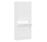 (White, 63 x 24 x 147 cm (W x D x H)) New Wood Shoe Cabinet 2Drawer Storage Cupboard Rack Shelf Multi Colours/Sizes