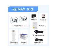 (White: 64G (English version)) X2MAX Home Game Control Wireless HD X2 Game Control Two-player Battle Private Model Entry Level