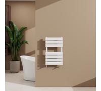 (White, 650x400mm) Heated Towel Rail Flat Central Heating Radiator