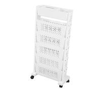 White 6Tier Bookshelf Rolling Document Cart MultiPurpose Office Organizer on Wheels Desktop Book Rack Stylish Storage Solution for Home & Office