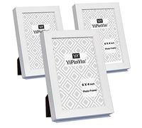 White 6x4'' Photo Frame Set of 3,Boxed Garllery Picture Frames 4x6'' 3Pack With Perspex Window for Tabletop or Wallmounted,Oxford Modern Thin Picture Frame 4 x 6 Inch