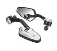 (White) 7/8inch Aluminum Handlebar End Rear View Side Mirror Universal For Motorcycle