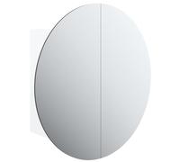 (White, 70 cm) vidaXL Bathroom Cabinet with Round Mirror and LED Cabinet Storage Cupboard