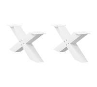 (white, 70 x (30-31) cm (80 mm)/ 2 pcs) vidaXL Dining Table Legs X-Shaped Desk Legs Kitchen Metal Furniture Legs Steel