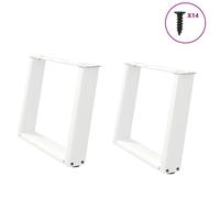 (white, 70 x (42-43) cm) vidaXL Console Table Legs U-Shaped Desk Legs Metal Bar Stand DIY 2 pcs Steel