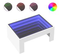 (white, 70 x 50 x 30 cm) vidaXL Coffee Table with Infinity LED Hall Tea End Table Side Table Sonoma Oak