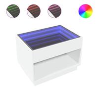 (white, 70 x 50 x 50 cm) vidaXL Coffee Table with Infinity LED Hallway End Table Accent Side Table