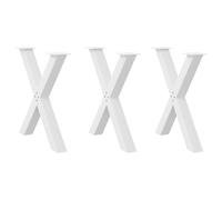 (white, 70 x (72-73) cm (80 mm)/ 3 pcs) vidaXL Dining Table Legs X-Shaped Desk Legs Kitchen Metal Furniture Legs Steel