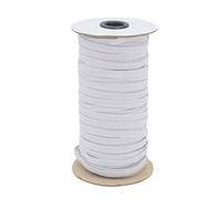 White 70-Yards Length 1/4" Width Braided Elastic Cord/Elastic Band/Elastic Rope/Bungee/White Heavy Stretch Knit Elastic Spool with Free Tape Measure