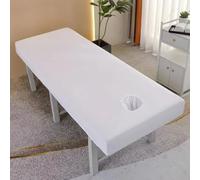 White,70x185cm/2.2x6ft,Beauty Massage Cover Sheets with Face Hole Lash Bed Cover,Breathable Massage Table Sheets Elastic Massage Protective Cover for 80Cm Or Less Massage Bed