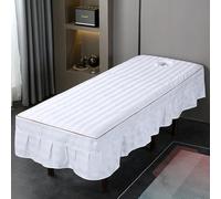 White,70x185cm/2.2x6ft,Washable Elastic Massage Table Cover with Face Hole,Reusable Spa Treatment Massage Bed Sheet Suitable for Beauty Massage Salons SPA and Therapists
