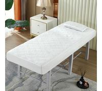 White,70x190cm/2.2x6.2ft,Massage Bed Cover with Face Hole Massage Table Sheets Elasticated Fit Beauty Couch Cover for Massage Tables Treatment Cover for 80cm Or Less Massage Bed