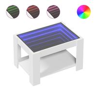 vidaXL Coffee Table with LED White 73x53x45 cm Engineered Wood