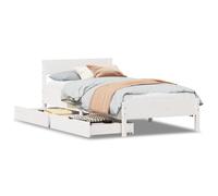 (white, 75 x 190 cm) vidaXL Bed Frame with Headboard Wax Solid Wood Pine