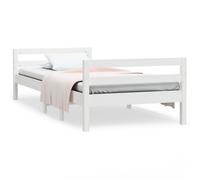 (white, 75 x 190 cm) vidaXL Bed Frame Wooden Bedstead Bed Base Mattress Foundation Solid Wood Pine