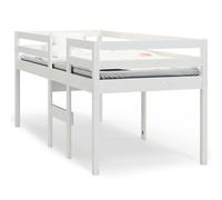 (White, 75 x 190 cm) vidaXL High Sleeper Bed Bedroom Loft Bed Frame Kids Bedstead Solid Wood Pine
