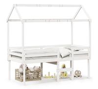(white, 75 x 190 cm) vidaXL High Sleeper Bed with Roof Loft Bed Frame 90x190 cm Solid Wood Pine