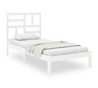 (white, 75 x 190 cm) vidaXL Solid Wood Bed Frame Home Wooden Bedstead Bed Base Multi Colours/Sizes