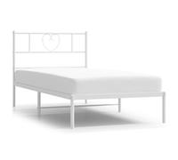 (white, 75 x 190 cm/with headboard) vidaXL Metal Bed Frame with Headboard Bed Base Bedstead Black 90x190 cm Single