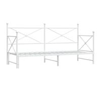 (white, 75 x 190 cm/with trundle) vidaXL Daybed with Trundle without Mattress Black 100x200 cm Steel sofa bed