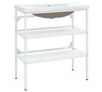 (white, 79 x 38 x 83 cm) vidaXL Bathroom Washbasin Frame & Built-in Basin Iron Black/White Multi Sizes