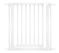 Safetots Wooden Elegance Gate, White, 79cm - 87cm, Pressure Fit Safety Gate, 57cm Extra Wide Doorway, One Piece Extra Wide Gate for Stairs, Hallways and Doors, Stylish Design Easy Installation