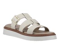 (White, 8 (Adults')) Hush Puppies Celeste Slide Leather Women's Cream Sandals