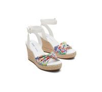 (White, 8 (Adults')) TOMS Marisela Polyester Women's White Wedges