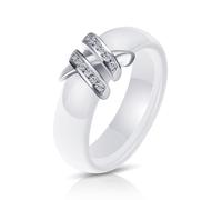 (white, 8) Creative Rings Creative Rings Ceramic Rings Black And White Double X Diamond Rings