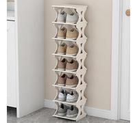 White 8-Tier Entryway Rack - Stackable StorageFree Standing Narrow Corner Shelf Space-Saving Display Stand for Living Room & Hallway