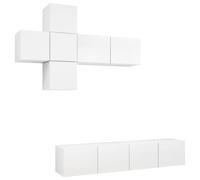 vidaXL 7 Piece TV Cabinet Set White Engineered Wood, White