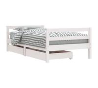 vidaXL Kids Bed Frame with Drawers White 80x160 cm Solid Wood Pine