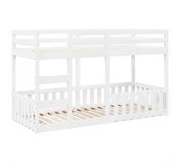 (white, 80 x 200 cm) vidaXL Bunk Bed Loft Bed Kids Bed Frame Mattress Foundation Solid Wood Pine