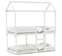 (white, 80 x 200 cm) vidaXL Bunk Bed with Roof Kids Bed Frame Wax Brown 75x190 cm Solid Wood Pine
