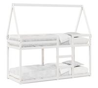 (white, 80 x 200 cm) vidaXL Bunk Bed with Roof Kids Bed Frame Wax Brown 80x200 cm Solid Wood Pine