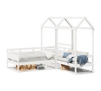 (white, 80 x 200 cm) vidaXL Day Bed and Bench Set with Roof Sofa Bed 90x200 cm Solid Wood Pine