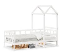 (white, 80 x 200 cm) vidaXL Day Bed with Roof Bedroom Sofa Bed Daybed Guest Bed Wax Solid Wood Pine