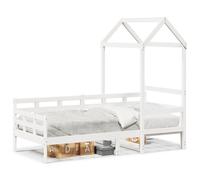 (white, 80 x 200 cm) vidaXL Day Bed with Roof Sofa Bed Daybed Guest Bed 90x200 cm Solid Wood Pine