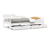 (white, 80 x 200 cm) vidaXL Daybed with Drawers without Mattress 80x200 cm Solid Wood
